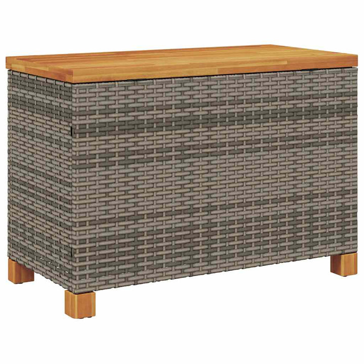 opbevaringsboks til haven 80x40x48 cm polyrattan akacietræ grå