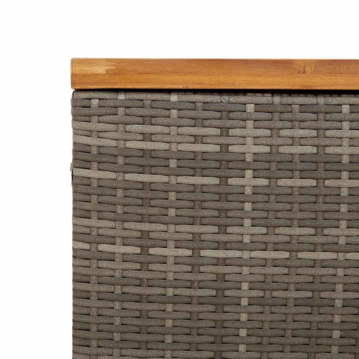 opbevaringsboks til haven 80x40x48 cm polyrattan akacietræ grå