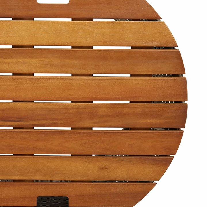 haveborde 2 stk. med træplade polyrattan beige