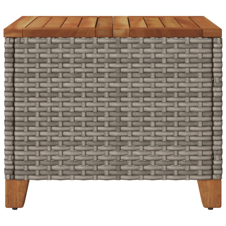 havebord 45x45x37 cm polyrattan og akacietræ grå