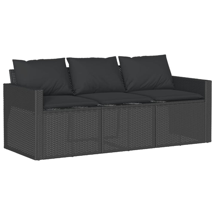 spisebordssæt til haven 2 dele med hynder polyrattan sort