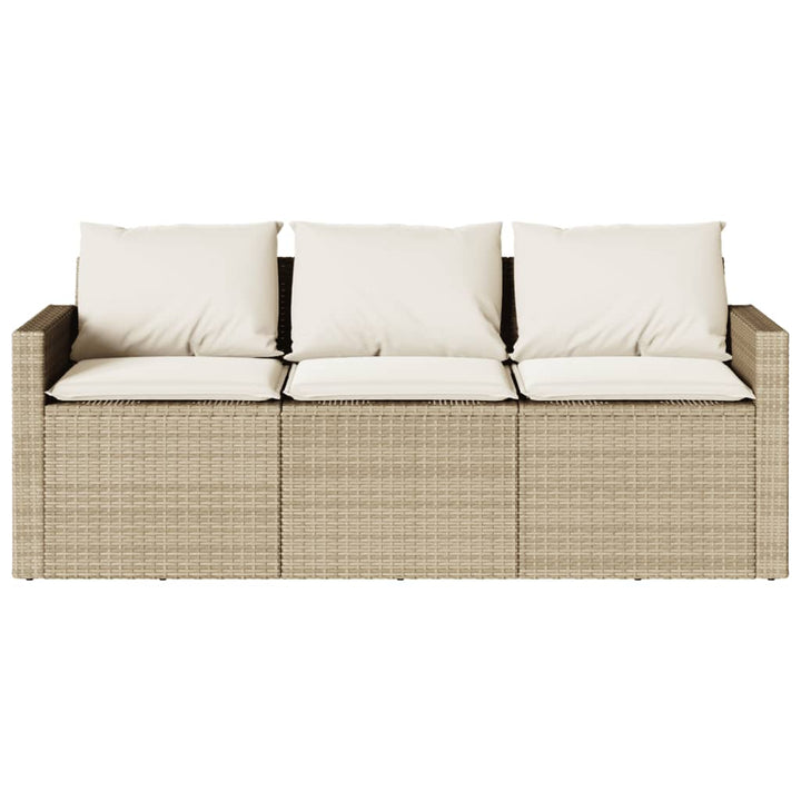 spisebordssæt til haven 2 dele med hynder polyrattan beige