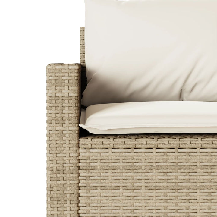 spisebordssæt til haven 2 dele med hynder polyrattan beige