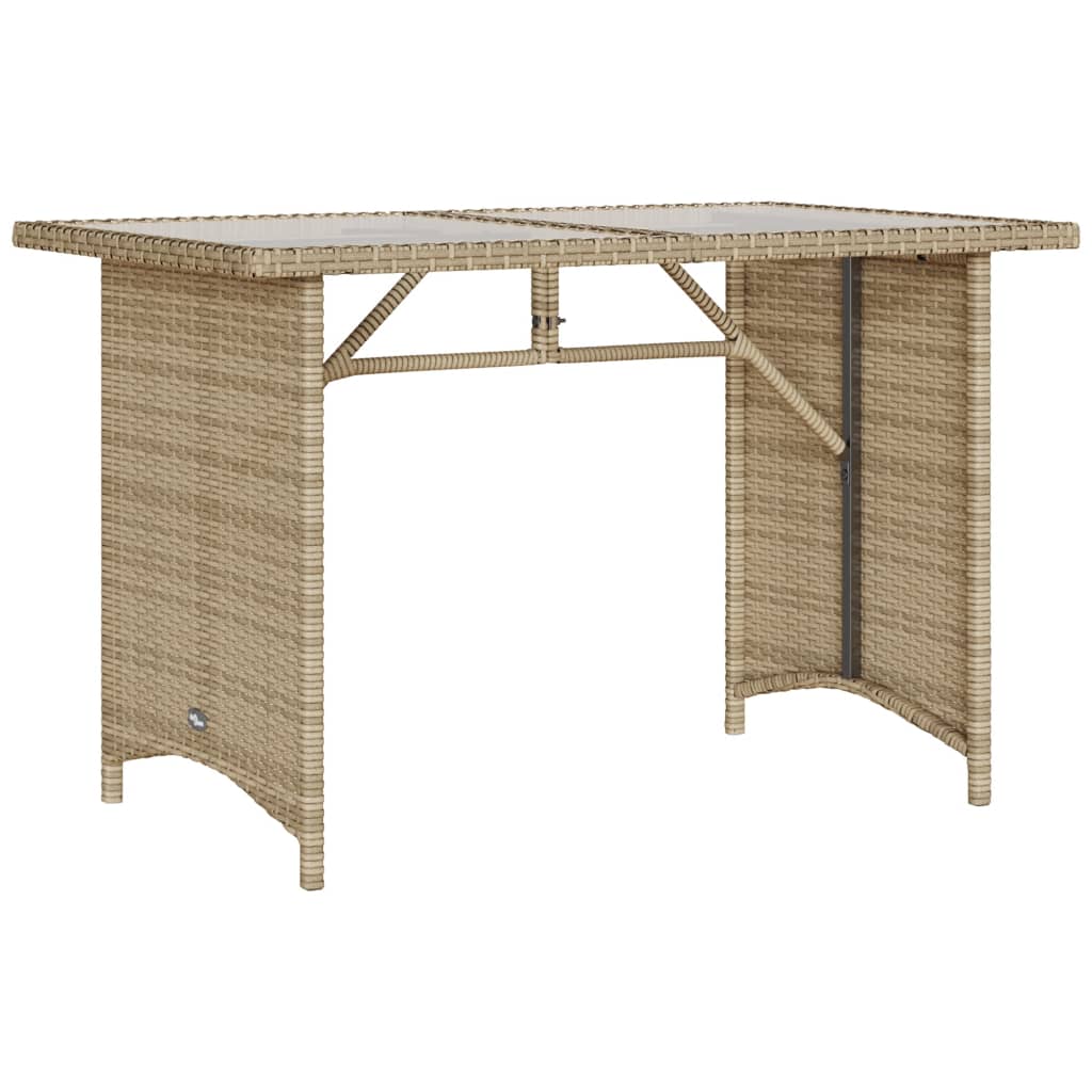 spisebordssæt til haven 2 dele med hynder polyrattan beige