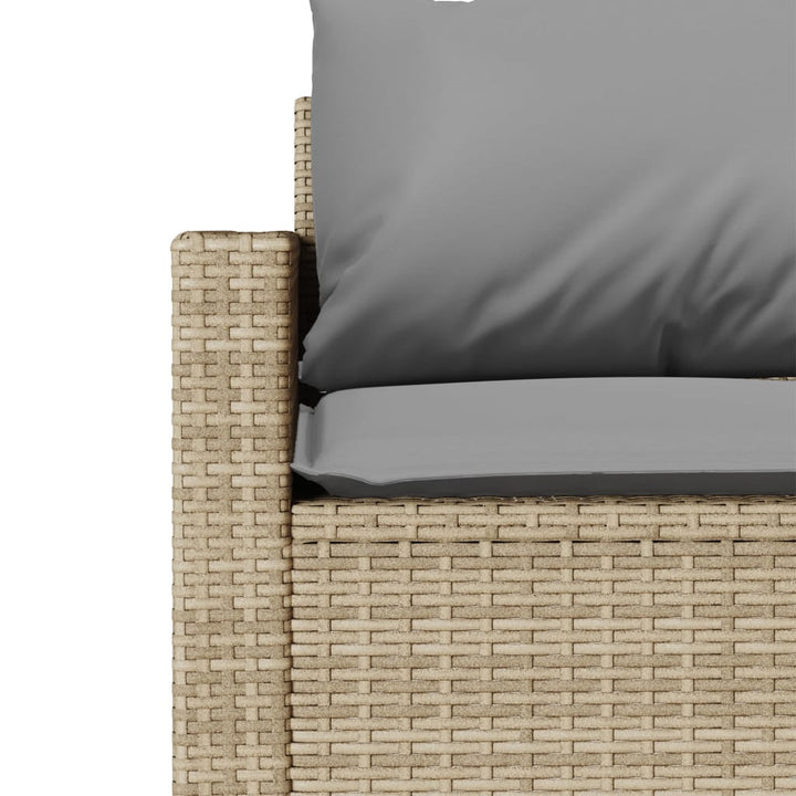 spisebordssæt til haven 2 dele med hynder polyrattan beige