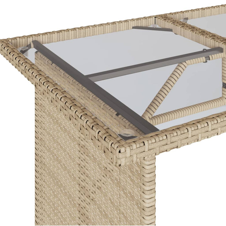 spisebordssæt til haven 2 dele med hynder polyrattan beige