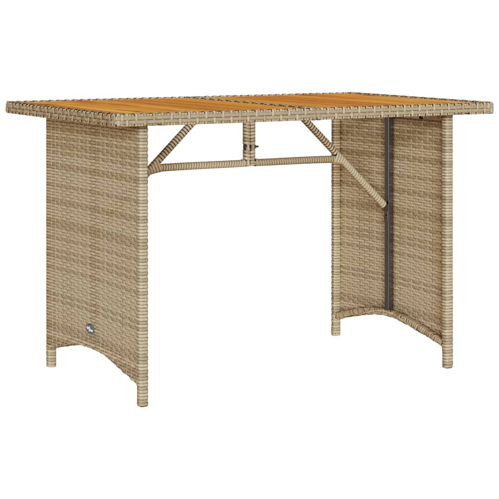 spisebordssæt til haven 2 dele med hynder polyrattan beige