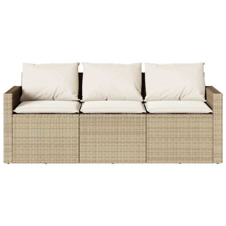 spisebordssæt til haven 2 dele med hynder polyrattan beige