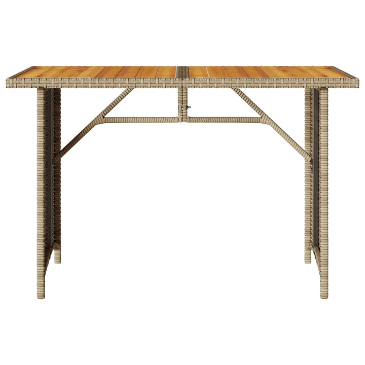 spisebordssæt til haven 2 dele med hynder polyrattan beige
