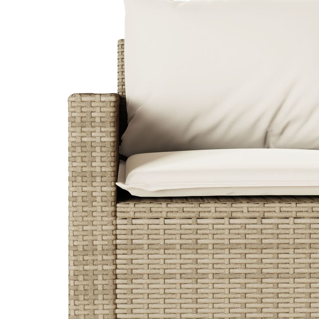 spisebordssæt til haven 2 dele med hynder polyrattan beige