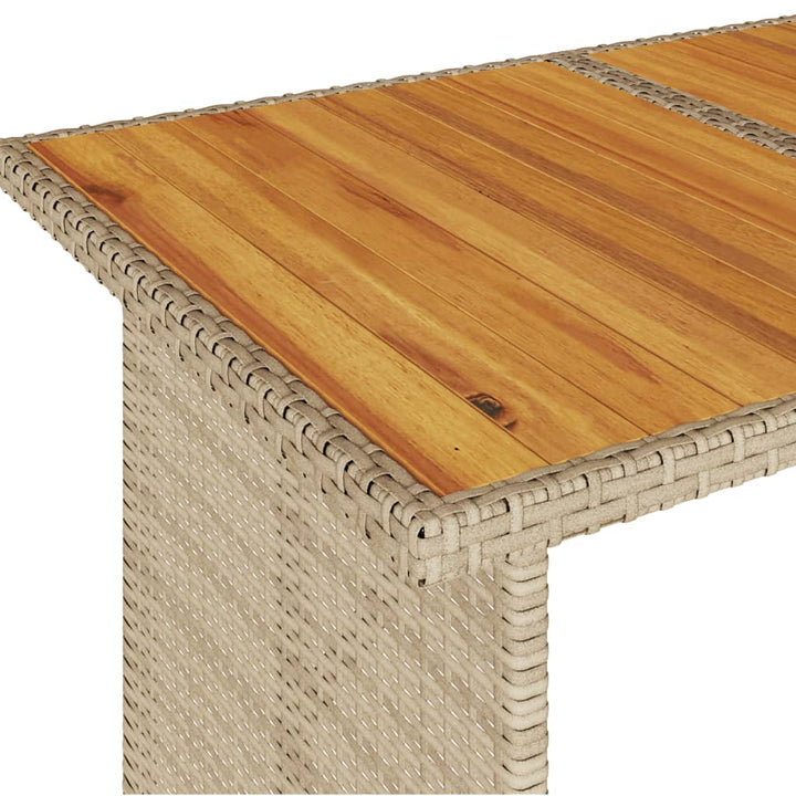 spisebordssæt til haven 2 dele med hynder polyrattan beige