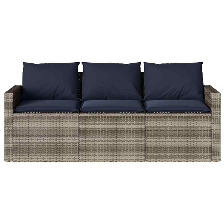 spisebordssæt til haven 2 dele med hynder polyrattan grå