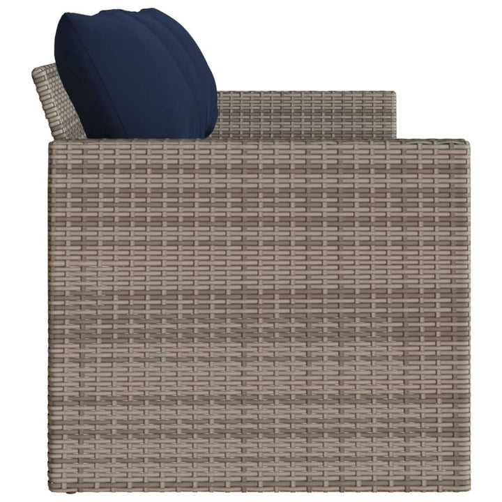 3-personers havesofa med hynder polyrattan grå