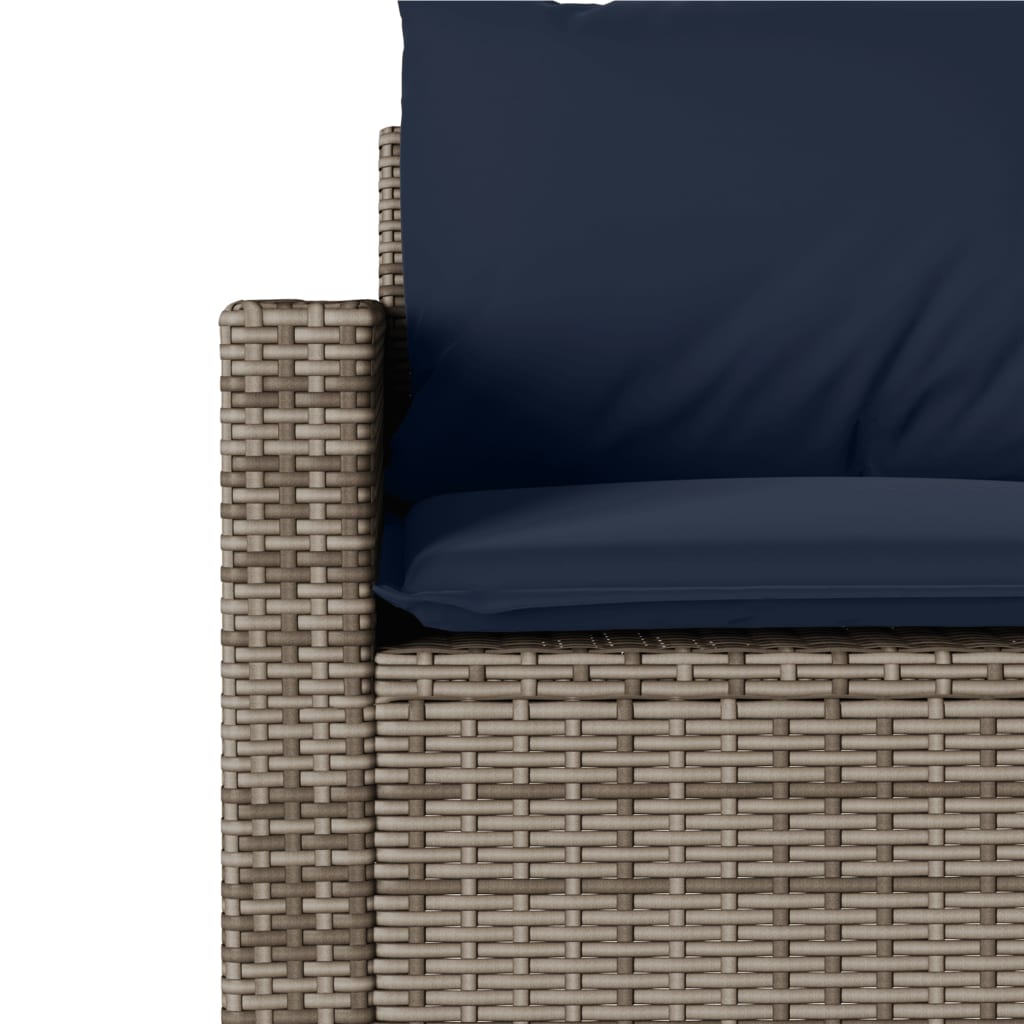 3-personers havesofa med hynder polyrattan grå