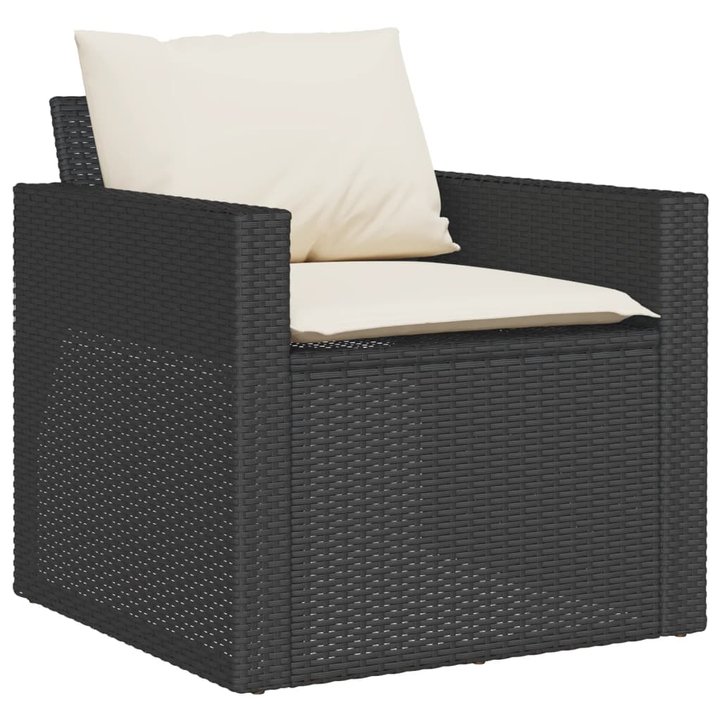 sofasæt til haven 4 dele med hynder polyrattan sort