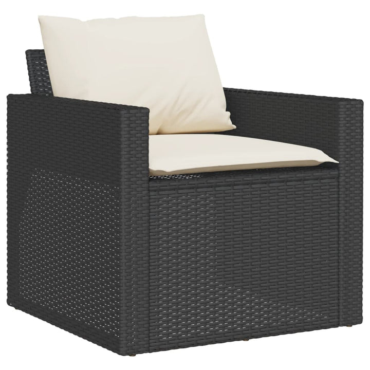 sofasæt til haven 4 dele med hynder polyrattan sort