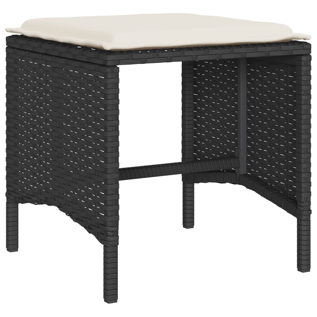 sofasæt til haven 4 dele med hynder polyrattan sort