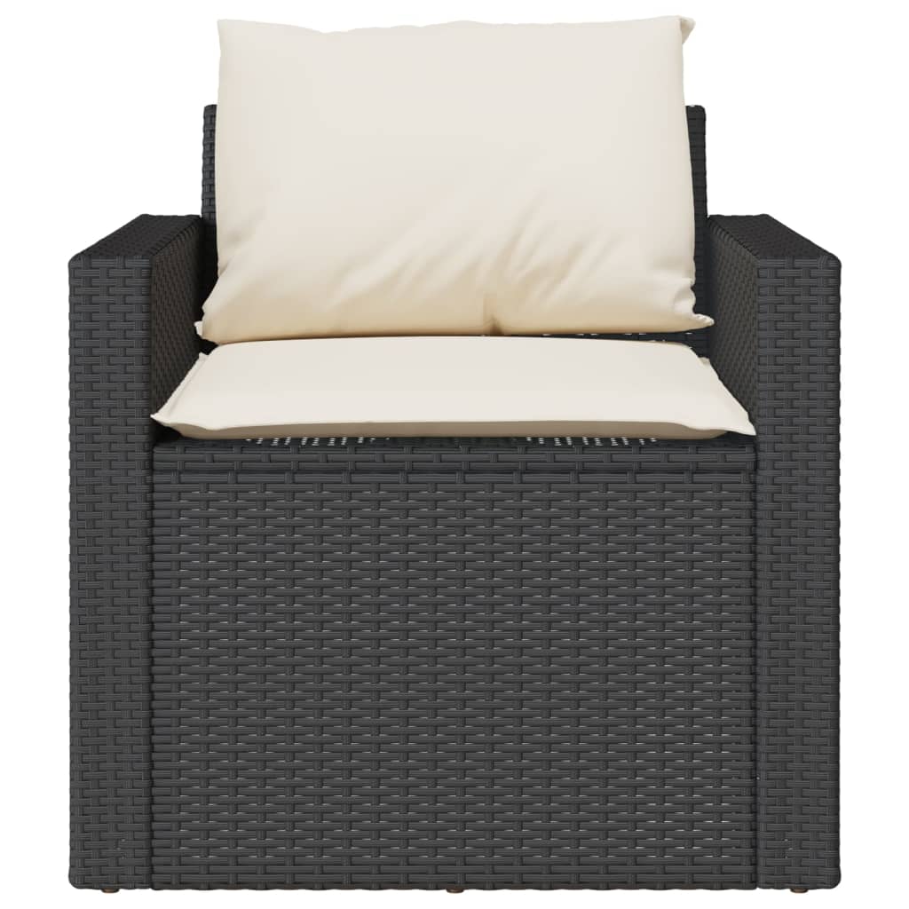 sofasæt til haven 4 dele med hynder polyrattan sort