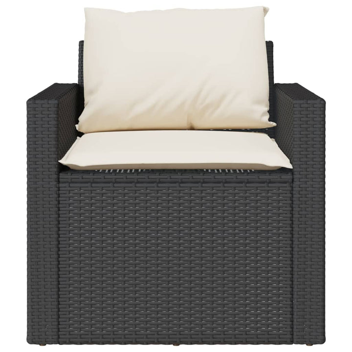 sofasæt til haven 4 dele med hynder polyrattan sort