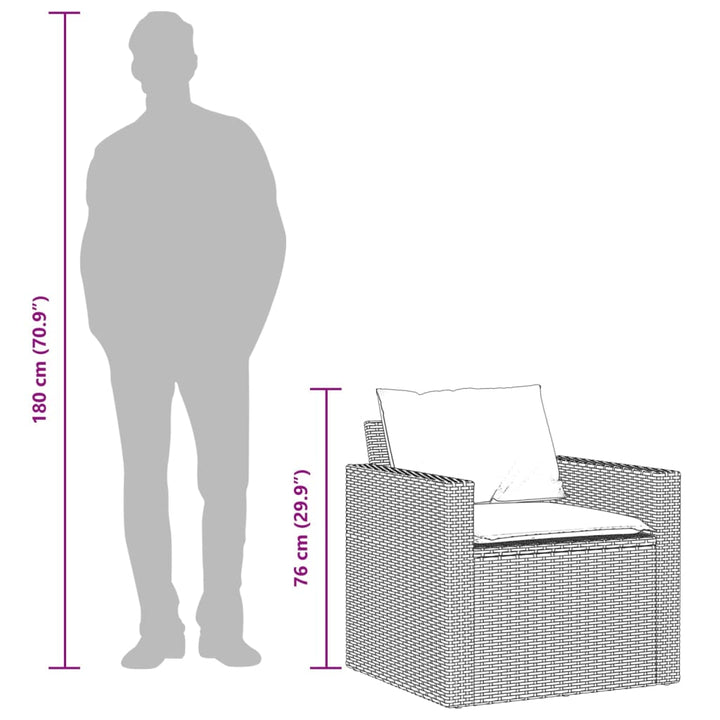 sofasæt til haven 4 dele med hynder polyrattan sort