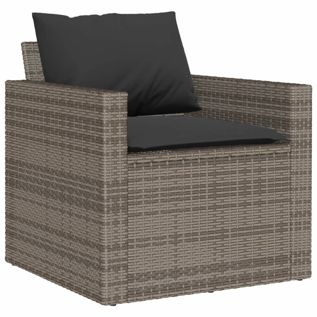 sofasæt til haven 4 dele med hynder polyrattan grå