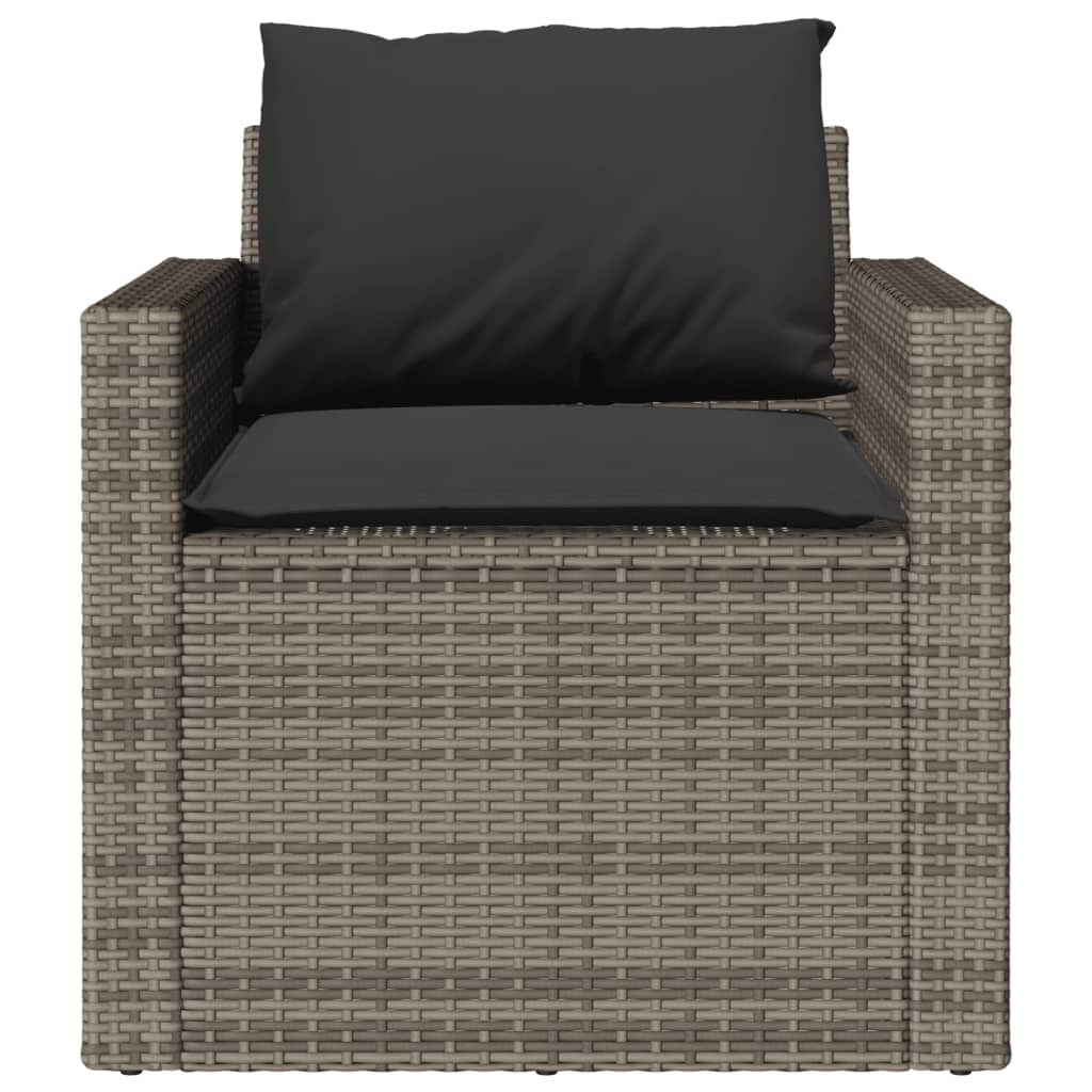 sofasæt til haven 4 dele med hynder polyrattan grå