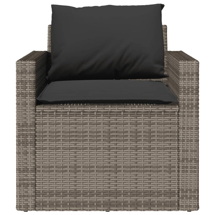 sofasæt til haven 4 dele med hynder polyrattan grå