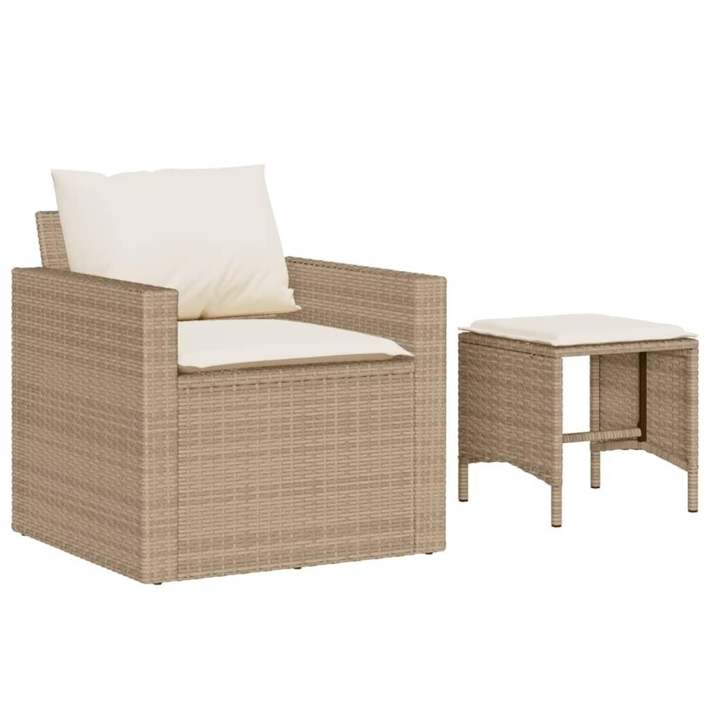 sofasæt til haven 4 dele med hynder polyrattan beige
