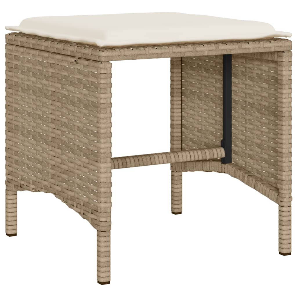 sofasæt til haven 4 dele med hynder polyrattan beige
