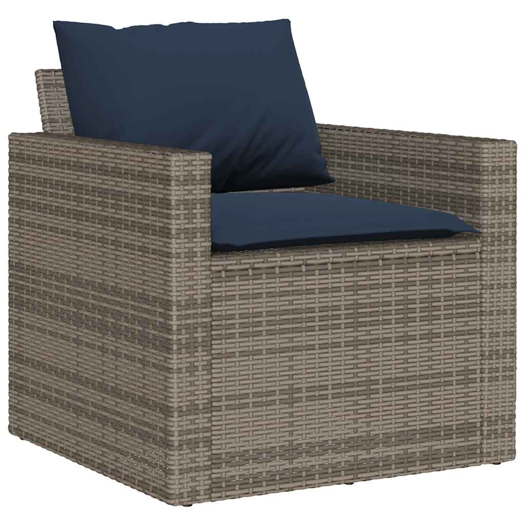 sofasæt til haven 4 dele med hynder polyrattan grå