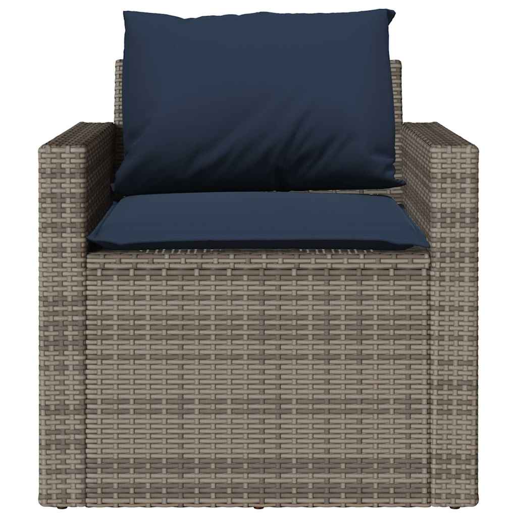 sofasæt til haven 4 dele med hynder polyrattan grå