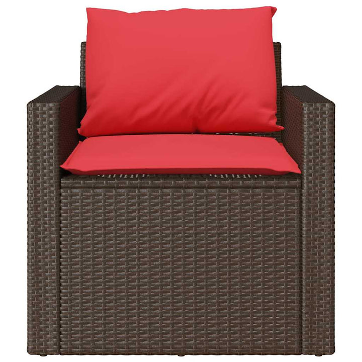 sofasæt til haven 4 dele med hynder polyrattan brun