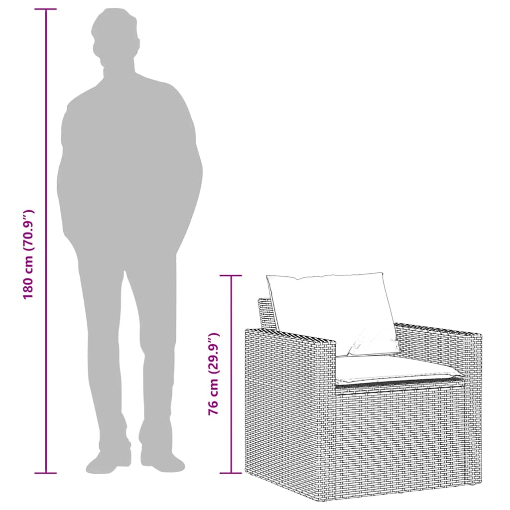 sofasæt til haven 4 dele med hynder polyrattan brun