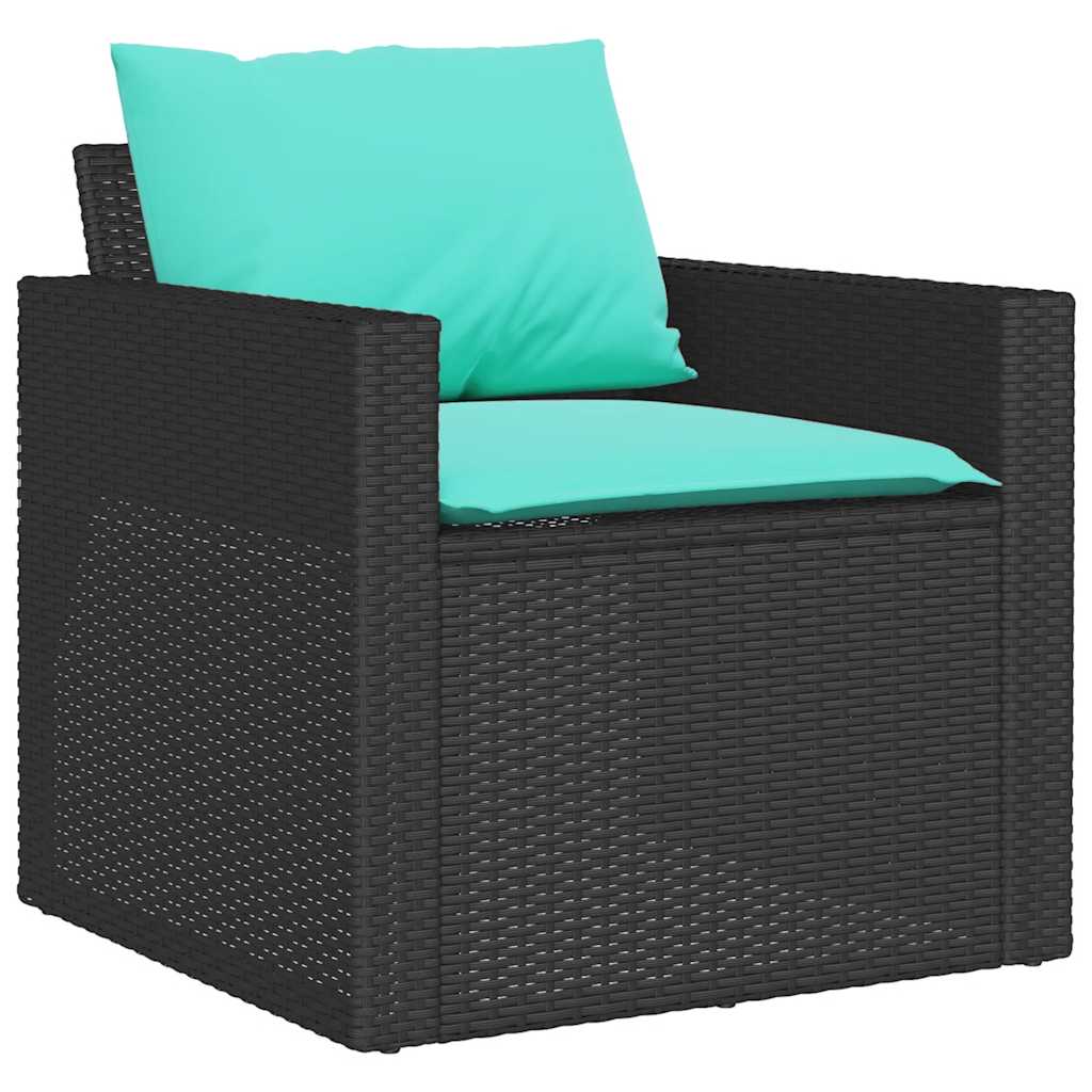 sofasæt til haven 4 dele med hynder polyrattan sort