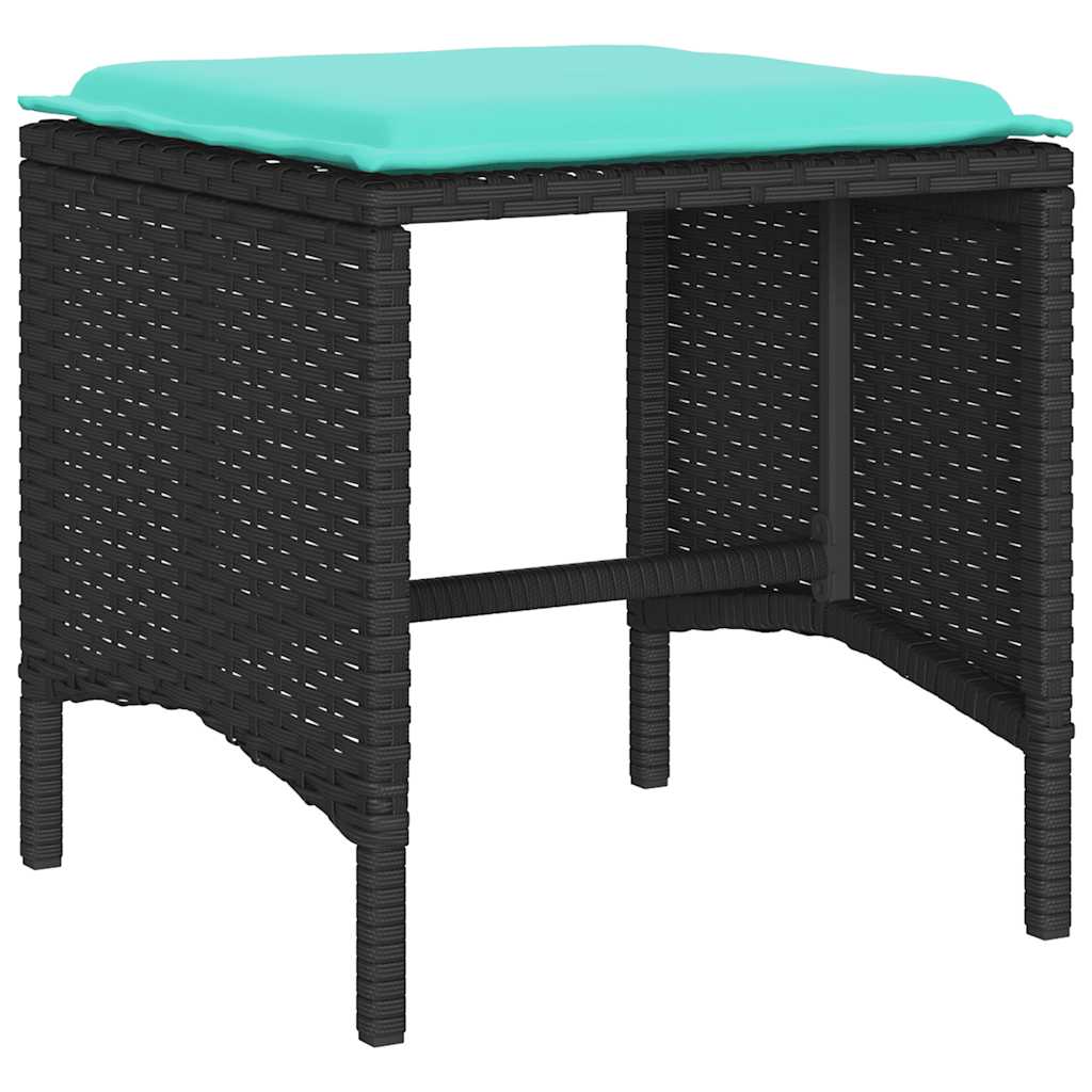 sofasæt til haven 4 dele med hynder polyrattan sort