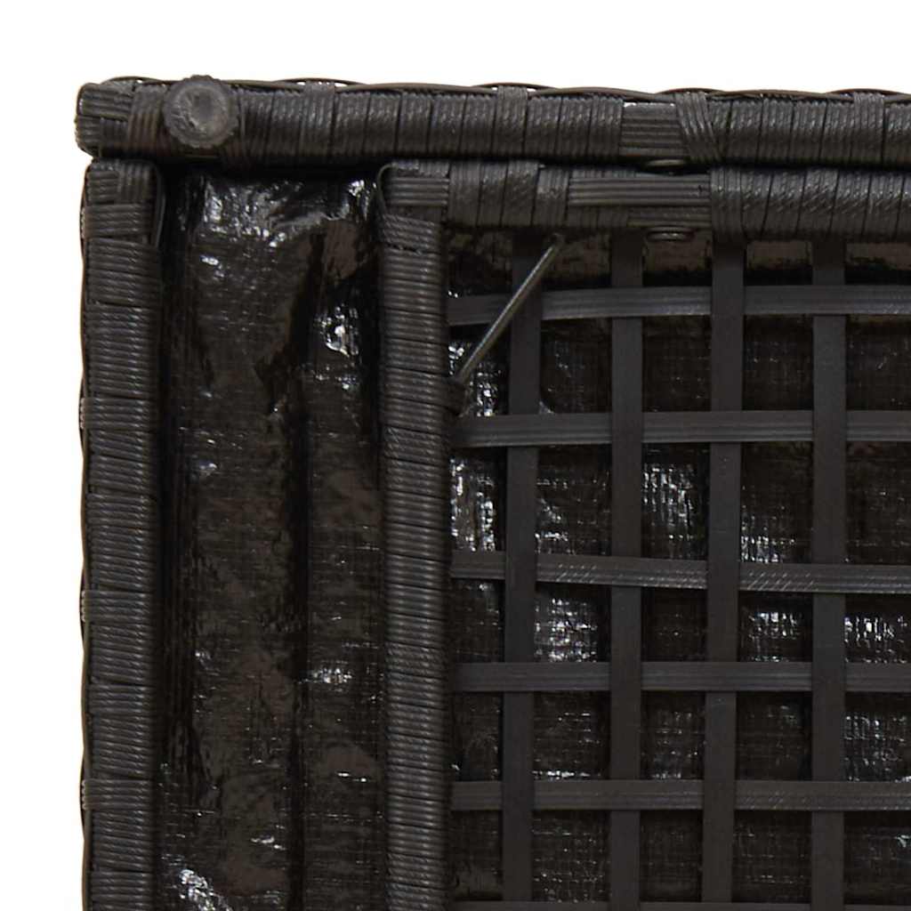 Pude kasse med opbevaring Sort 50 x 50 x 50 cm polyrattan