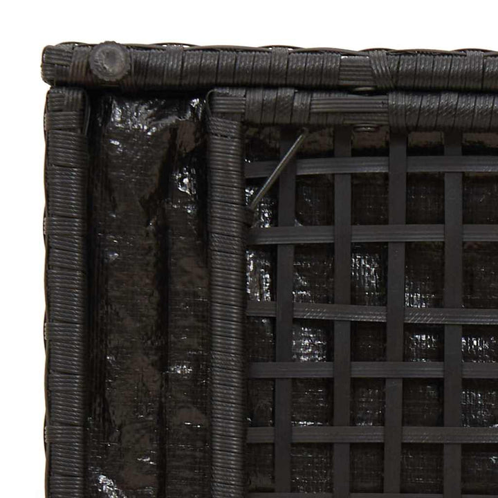 Pude kasse med opbevaring Sort 50 x 50 x 50 cm polyrattan
