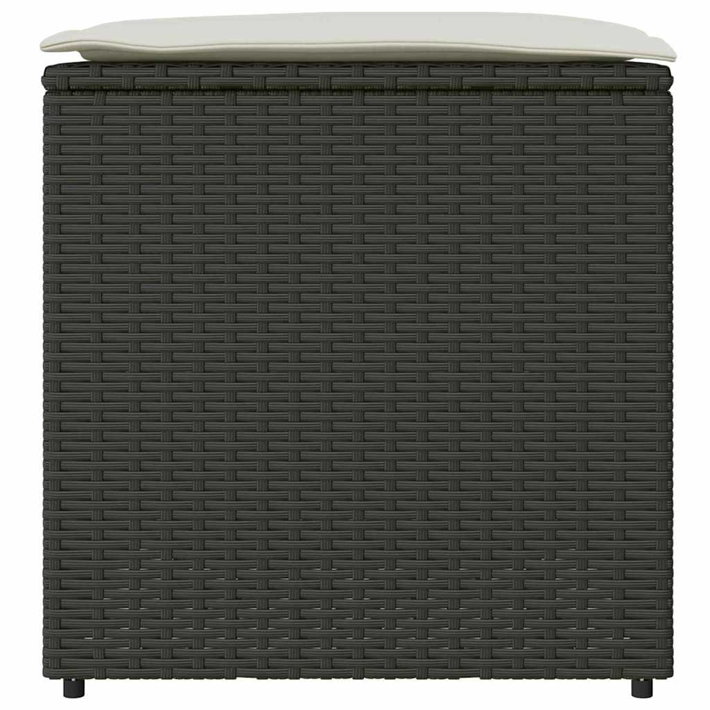Pude kasse med opbevaring Sort 50 x 50 x 50 cm polyrattan
