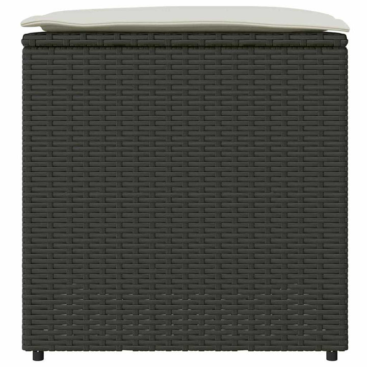 Pude kasse med opbevaring Sort 50 x 50 x 50 cm polyrattan