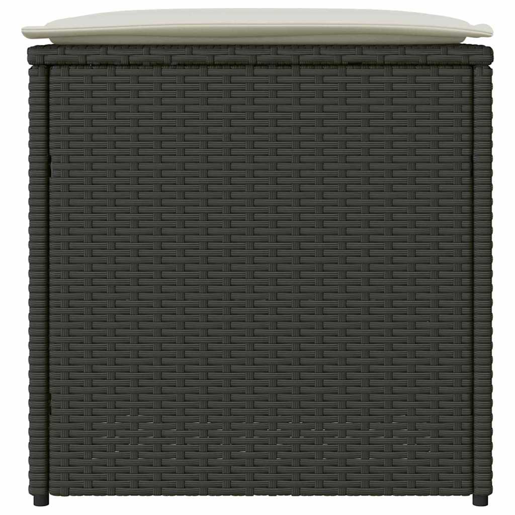 Pude kasse med opbevaring Sort 50 x 50 x 50 cm polyrattan