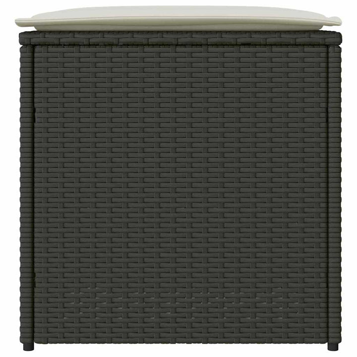 Pude kasse med opbevaring Sort 50 x 50 x 50 cm polyrattan