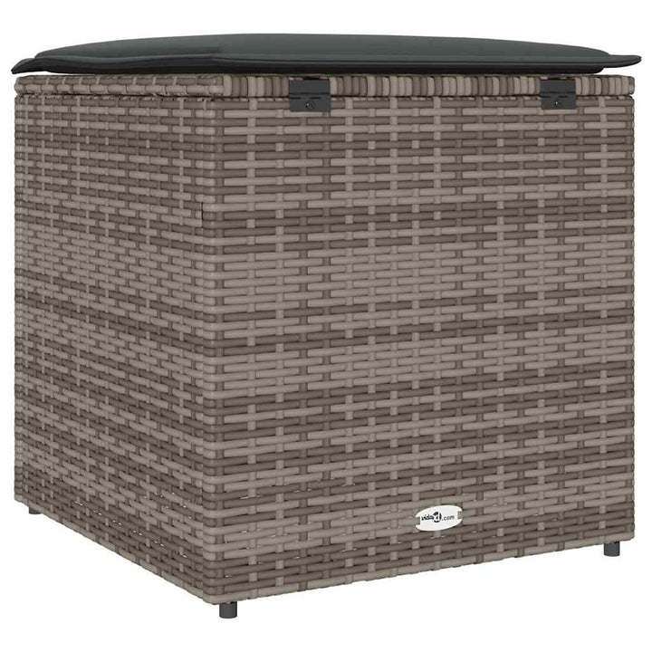Pude kasse med opbevaring Grå 50 x 50 x 50 cm polyrattan