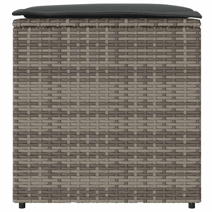 Pude kasse med opbevaring Grå 50 x 50 x 50 cm polyrattan