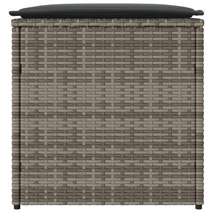 Pude kasse med opbevaring Grå 50 x 50 x 50 cm polyrattan