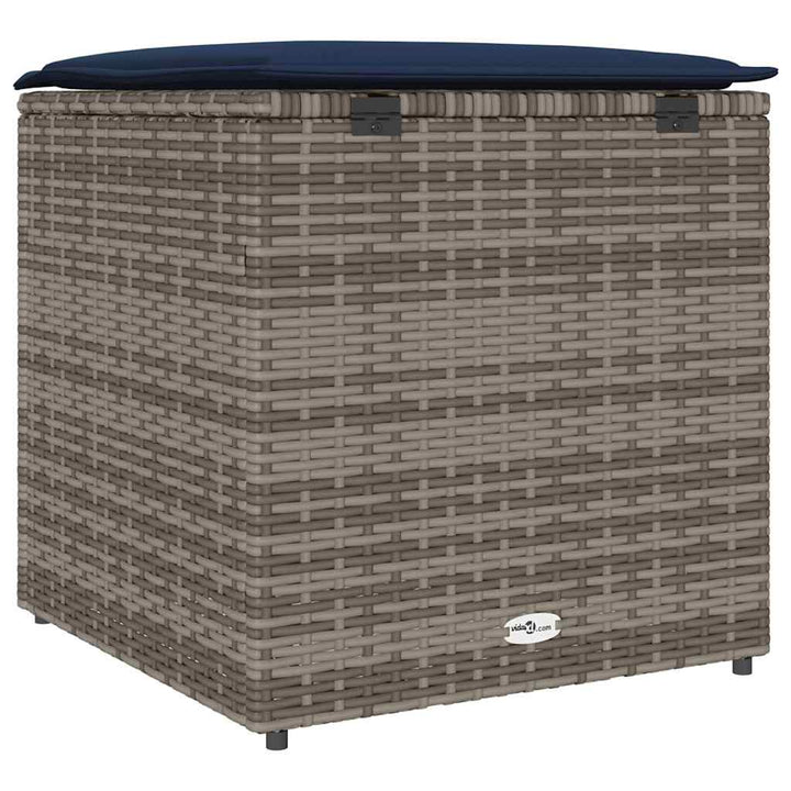 Pude kasse med opbevaring Grå 50 x 50 x 50 cm polyrattan