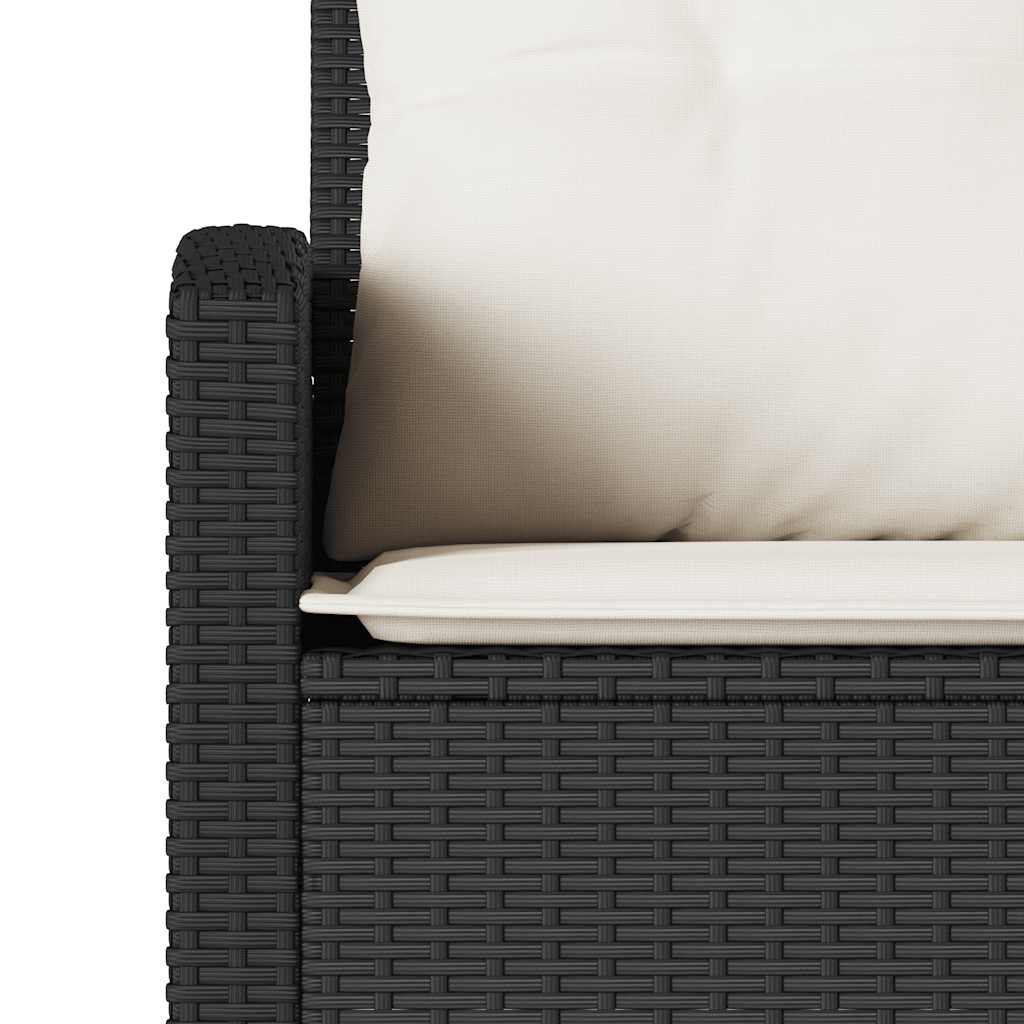 L-formet sofa med hynder polyrattan sort