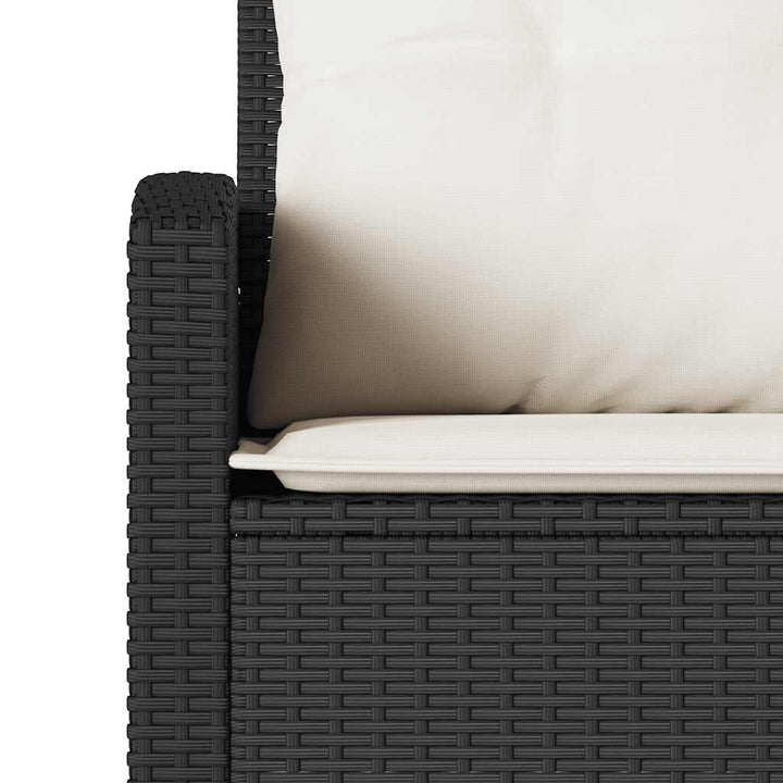L-formet sofa med hynder polyrattan sort