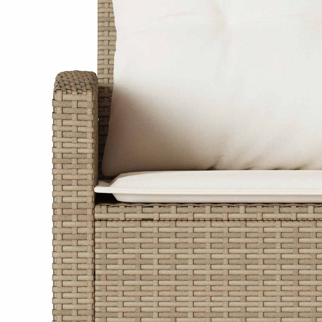 L-formet sofa med hynder polyrattan beige