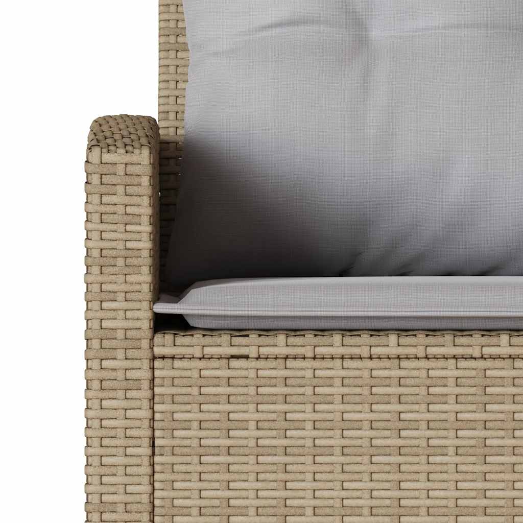L-formet sofa med hynder polyrattan beige