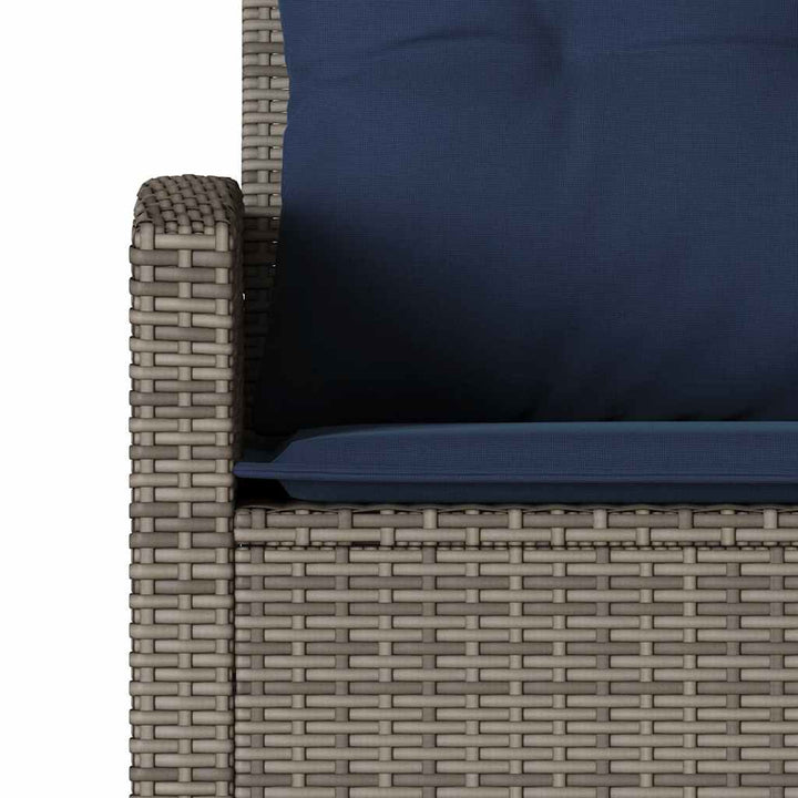 L-formet sofa med hynder polyrattan grå